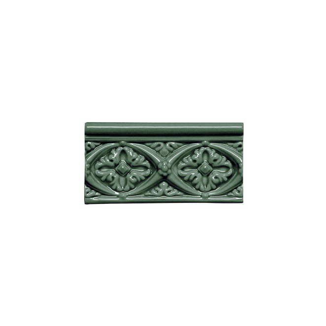 Adex Modernista Relieve Bizantino C/C Verde Oscuro 7.5x15