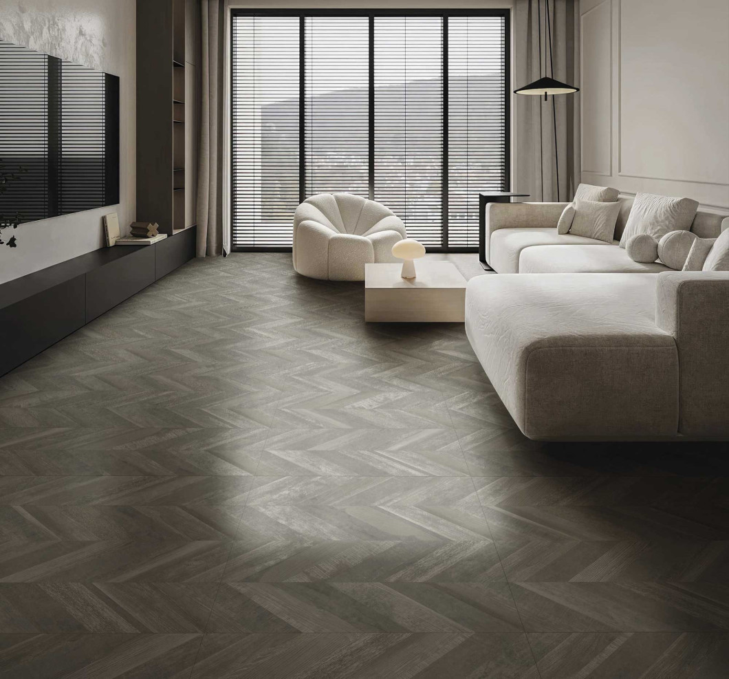 Aparici Chevron Walnut Stamp 49.75x99.55