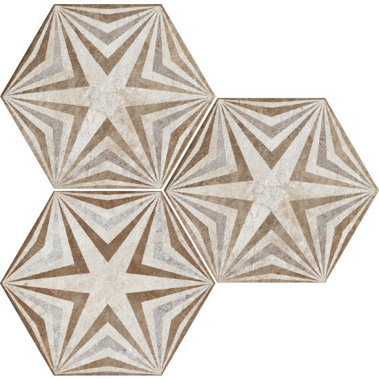 Fioranese Heritage Exagona Deco Exagona Texture 3 Nat 34.5x40