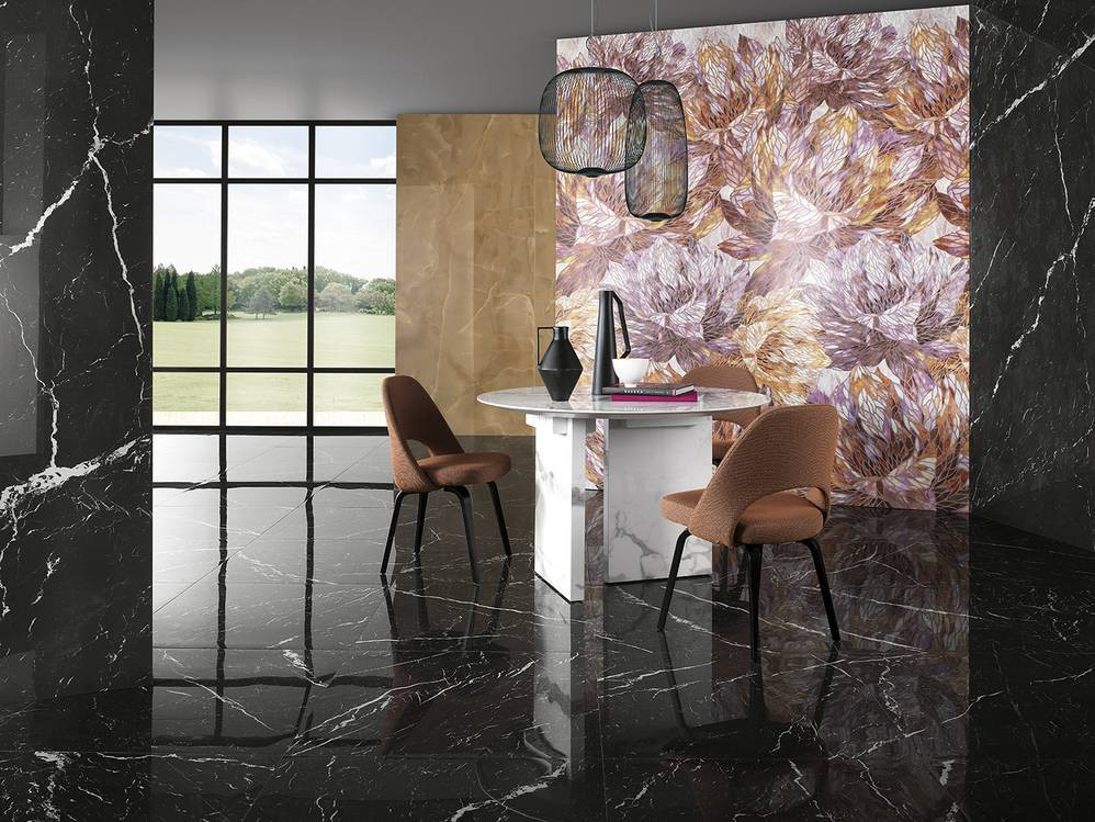 Fap Roma Gold Nero Elegante Brillante 60x120