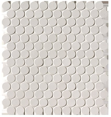 Fap Milano&amp;floor Bianco Round Mosaico Matt 29.5x32.5