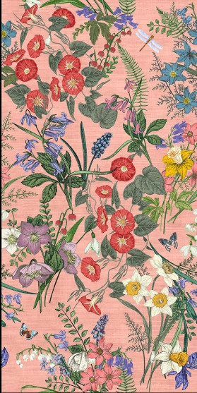 La Bottega del Decoro Grandi Lastre Flowers Rosa 120x280
