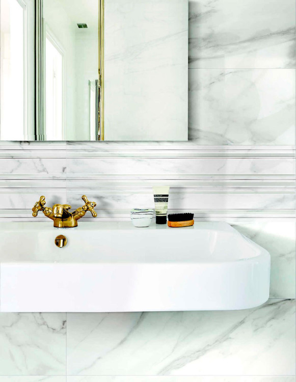 Marazzi Marbleplay Wall White str.Gem 3D 30x90