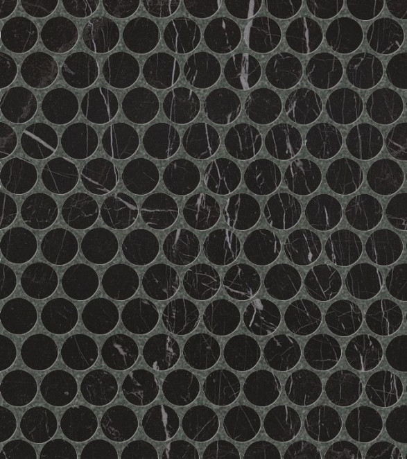 Fap Roma Diamond Nero Reale Round Gres Micromosaico 29.5x32.5