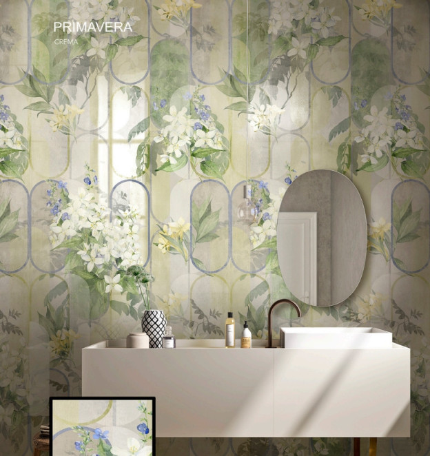 La Bottega del Decoro Grandi Lastre Primavera Crema 120x280