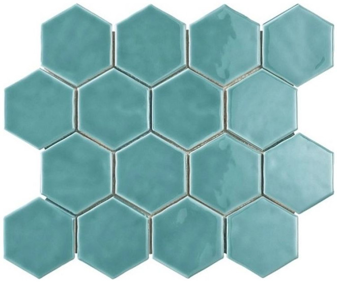 Amadis Art Deco Glossy on Mesh Aqua Marine 32x28