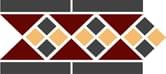 TopCer Octagon Border Lisbon Brick-Red Black 15x28