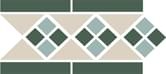 TopCer Octagon Border Lisbon White Dark Green 15x28