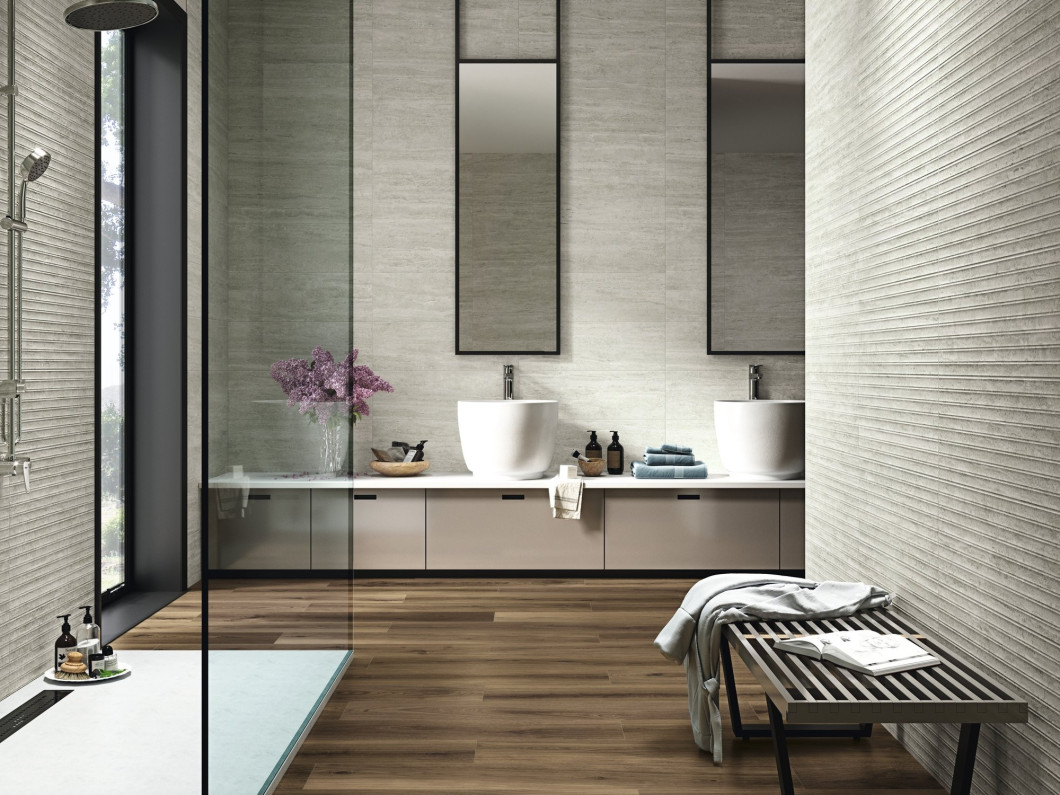 Ape Ceramica Travertino Lea Matt Brescia 25x75