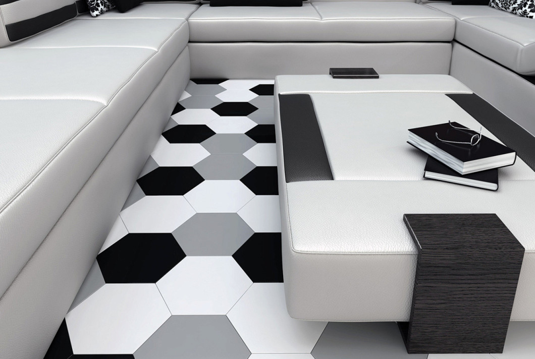 WoW Floor Tiles Hexa Graphite Matt 20x23