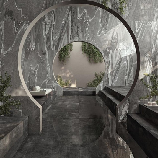 Ariostea Ultra Graniti Silver Wave 150x300 top lapped