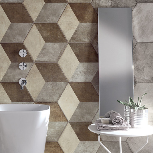 Fioranese Heritage Exagona Deco Exagona Texture 3 Nat 34.5x40