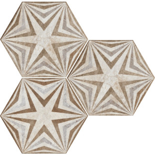 Fioranese Heritage Exagona Deco Exagona Texture 3 Nat 34.5x40