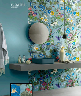 La Bottega del Decoro Grandi Lastre Flowers Rosa 120x280