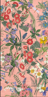 La Bottega del Decoro Grandi Lastre Flowers Rosa 120x280