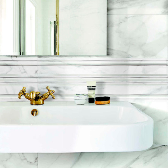 Marazzi Marbleplay Wall White str.Gem 3D 30x90