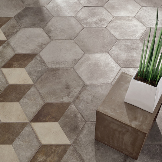 Fioranese Heritage Exagona Deco Exagona Texture 3 Nat 34.5x40
