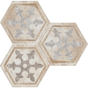 Fioranese Heritage Exagona Deco Exagona Texture 1 Nat 34.5x40