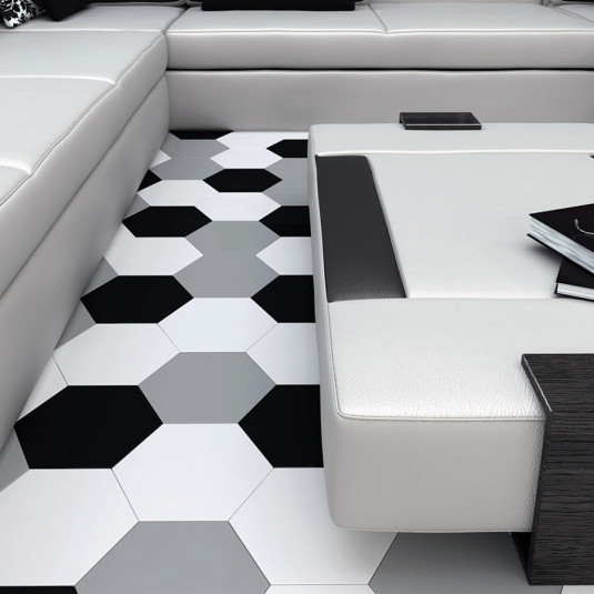 WoW Floor Tiles Hexa Graphite Matt 20x23