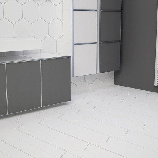 WoW Floor Tiles Trapezium Ice White Matt 9.8x23